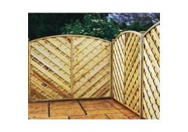 Fencing - Chevron Weave Convex Fence Panels (Various Sizes)
