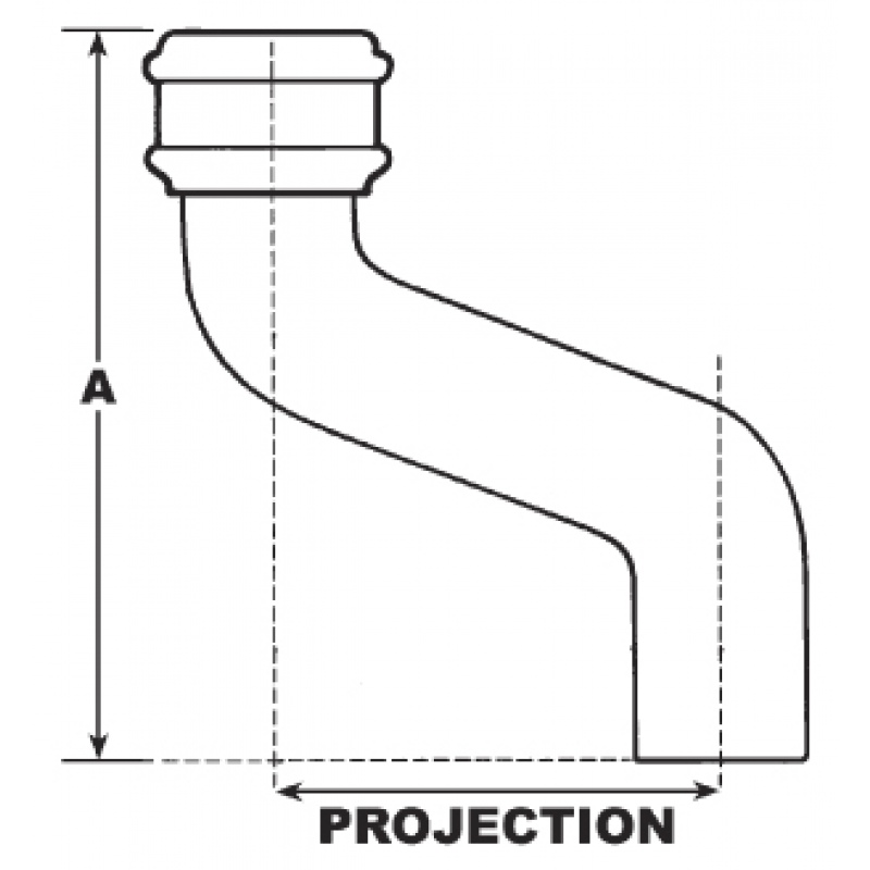 Downpipe Offset 75mm (3") Projection