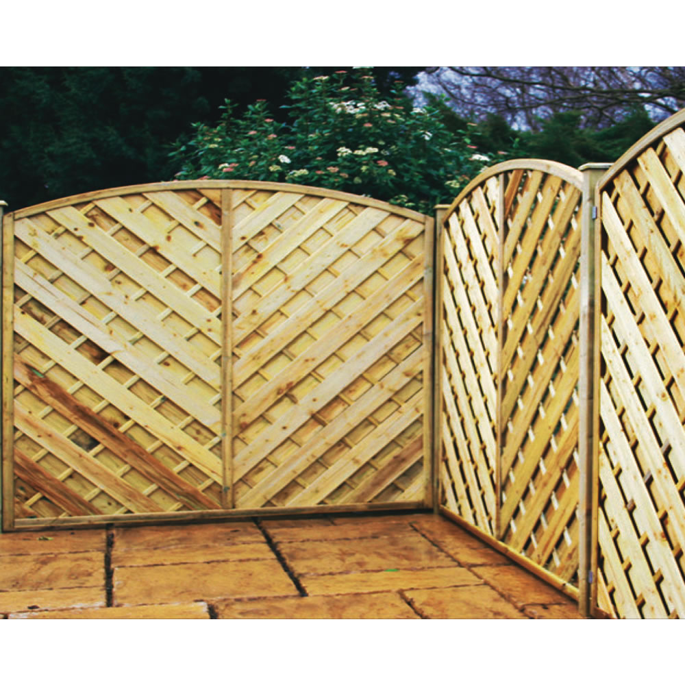 Fencing - Chevron Weave Convex Fence Panels (Various Sizes)